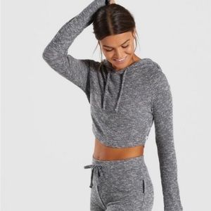Gymshark gray slounge cropped hoodie size M medium NWOT